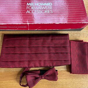 mens vintage cummerbund and bowtie set
